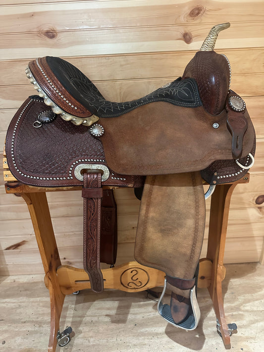 15” Billy Cook Maker Sulphur, OK Barrel Racing Saddle Model 1530
