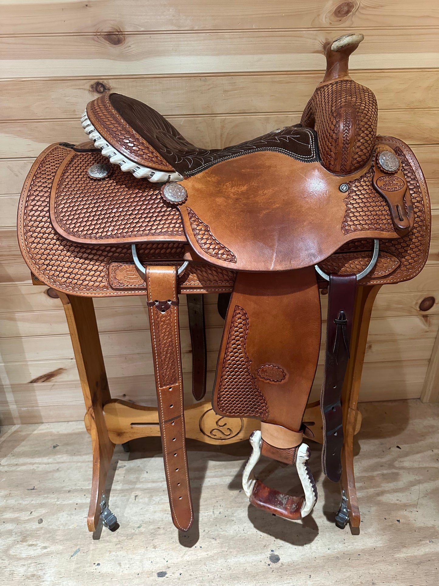 14.5” Billy Cook Basket Stamped Ladies All Around Western Saddle 2046