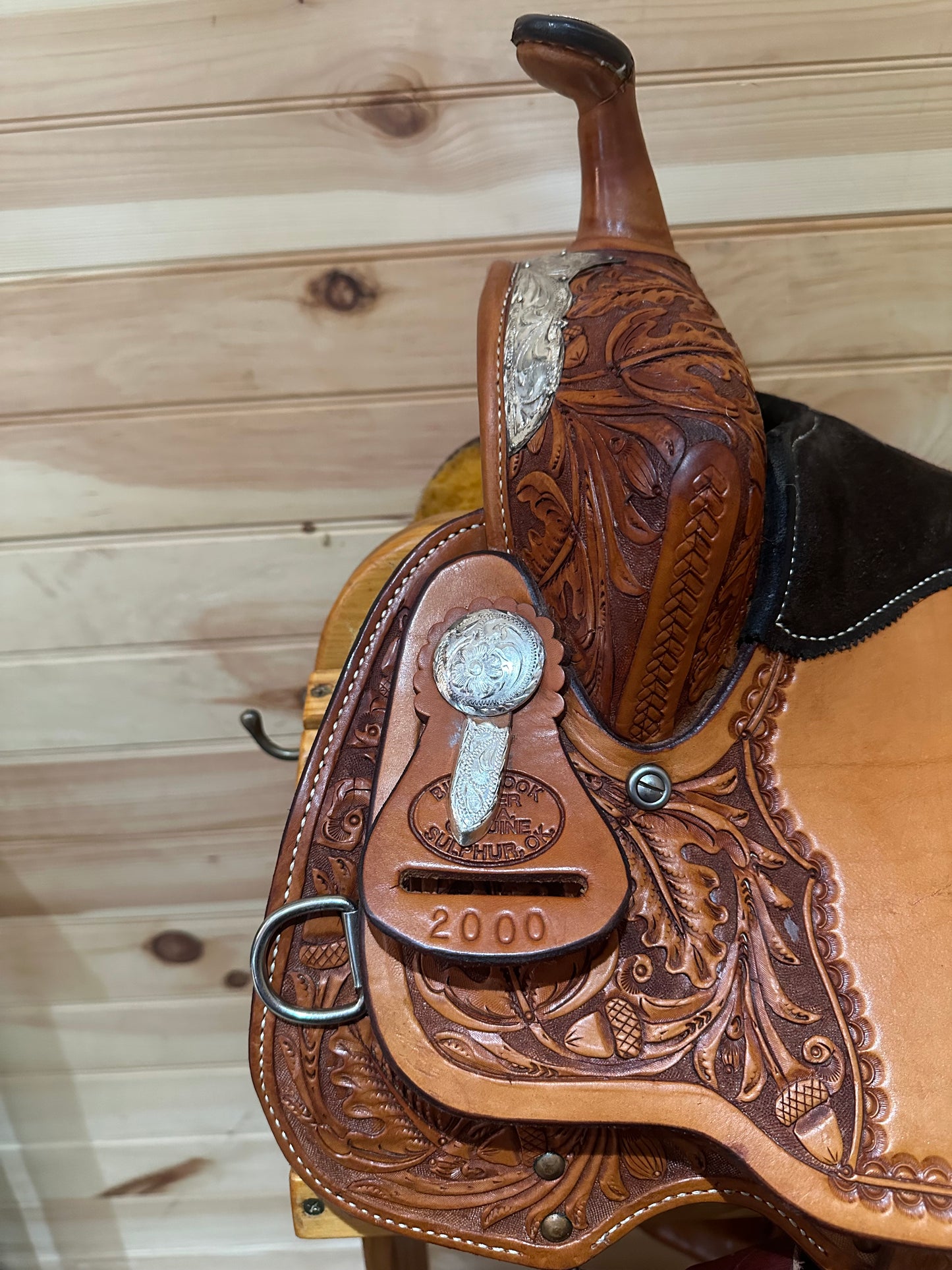 15” Billy Cook Maker Sulphur,OK Silver Barrel Racing Saddle Model 2000