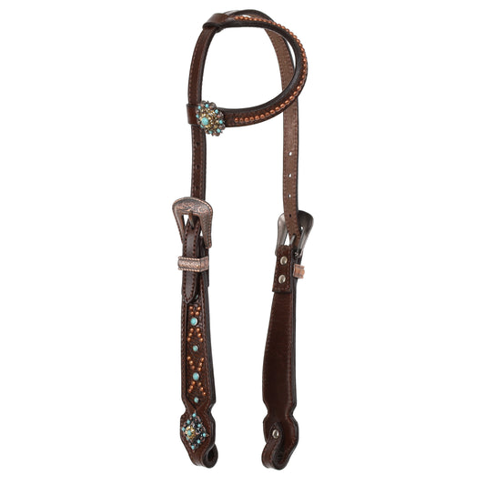 Showman Cowboy's Weave One Ear Headstall and Breastcollar Tack Set