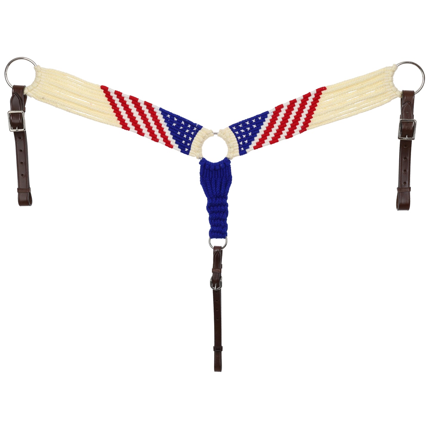 Patriotic Mohair One Ear Headstall and Breastcollar Tack Set