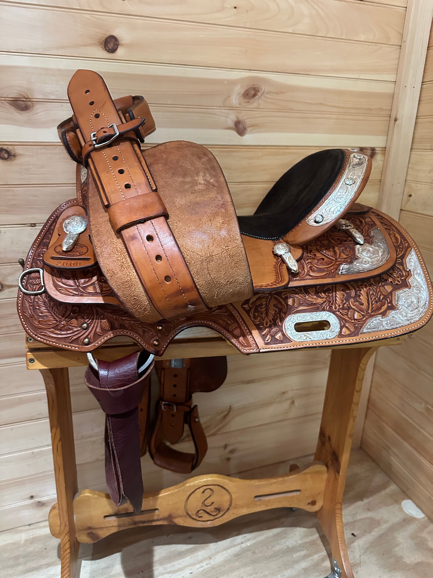 15” Billy Cook Maker Sulphur,OK Silver Barrel Racing Saddle Model 2000