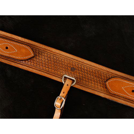Showman 3" Heavy Duty Leather Light Oil Basketweave Backrigging Rear Cinch