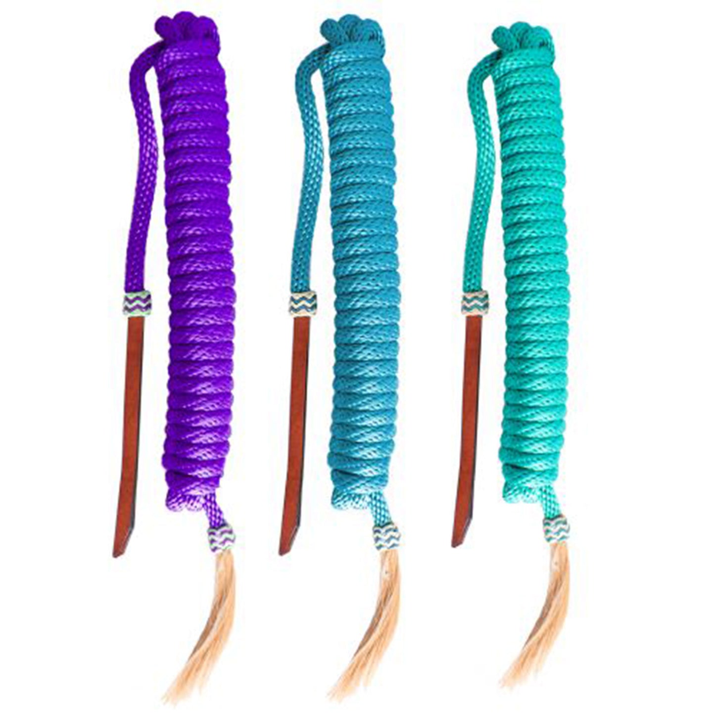 23' Nylon Mecate Reins with Horse Hair Tassel and Leather Popper