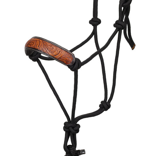 Desert Ivy Leather Noseband Cowboy Knot Halter with Lead