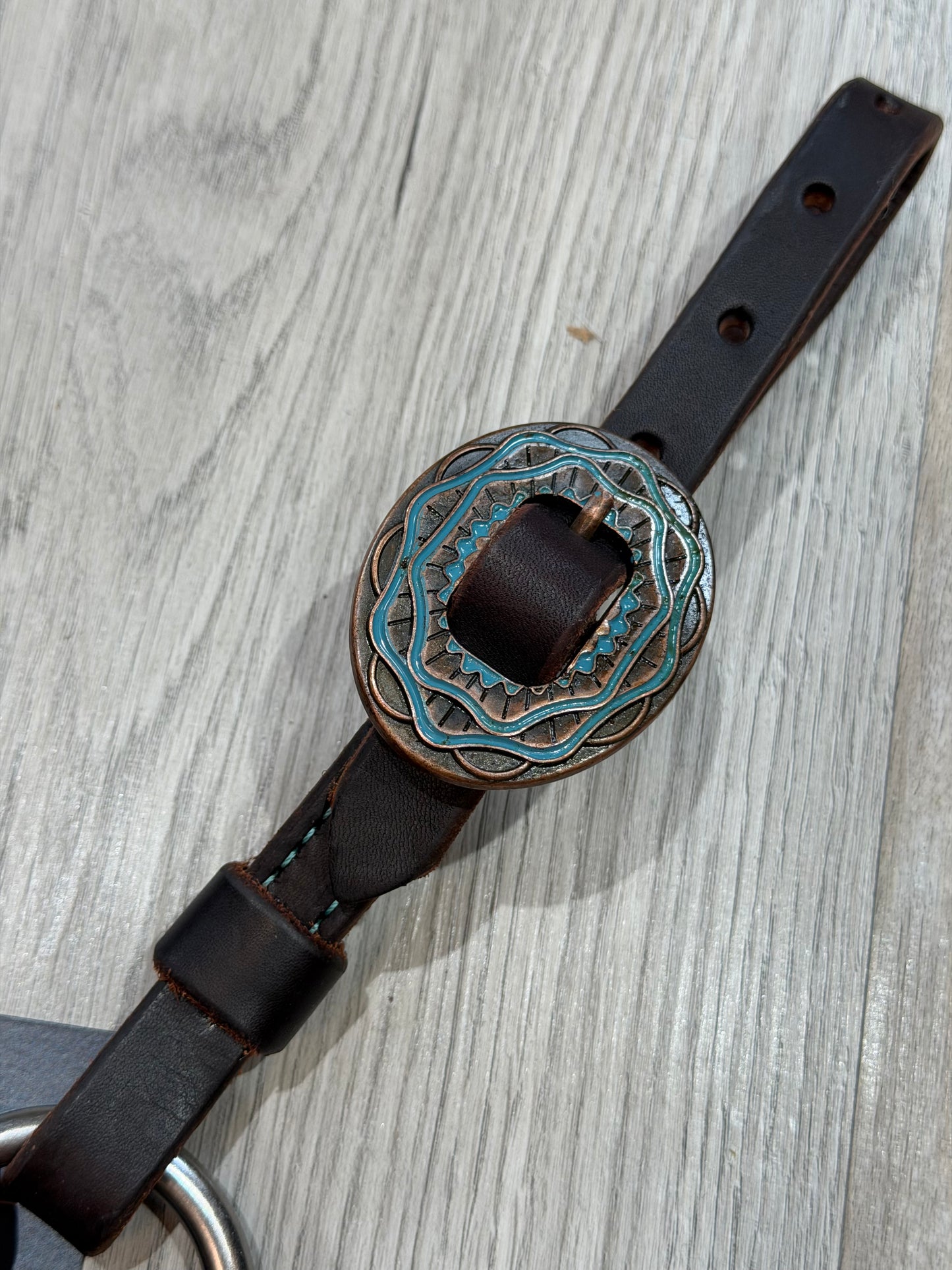 Aztec Oval Copper Breast Collar – Premium Amish Leather by Spur Creek Tack