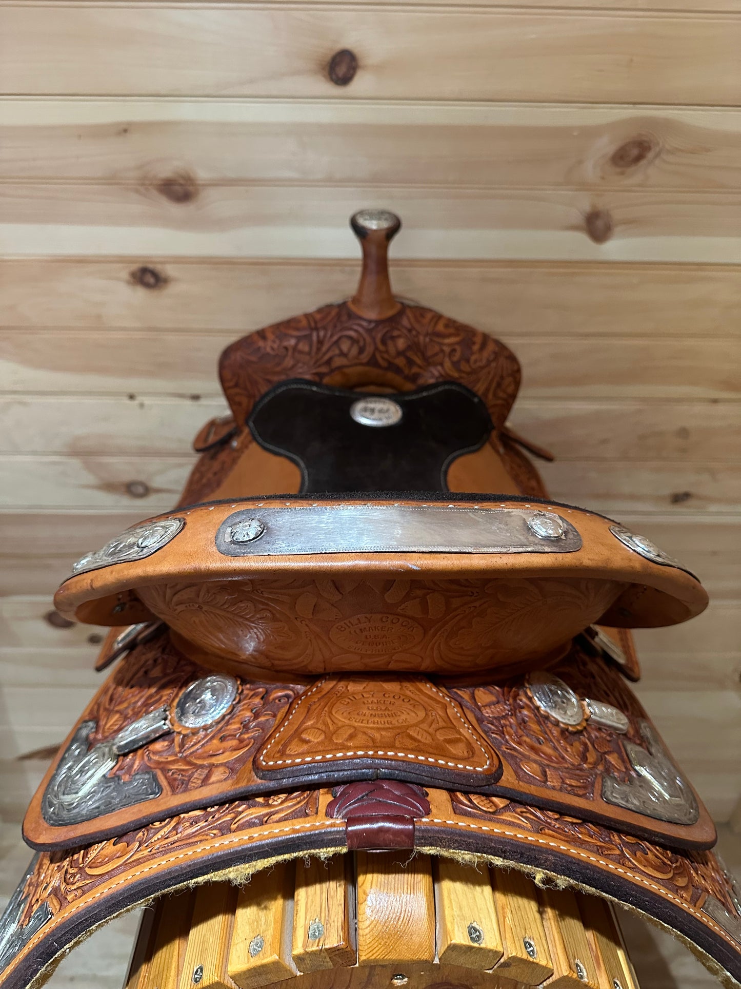 15” Billy Cook Maker Sulphur,OK Silver Barrel Racing Saddle Model 2000
