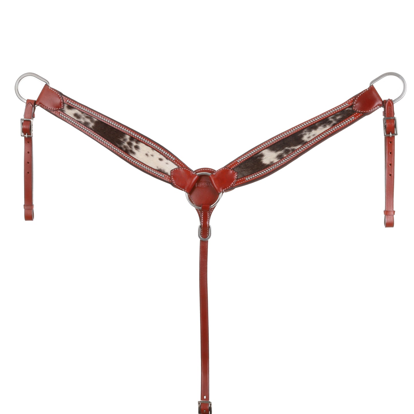 Homestead Dotted Cowhide Inlay Headstall and Breastcollar Tack Set