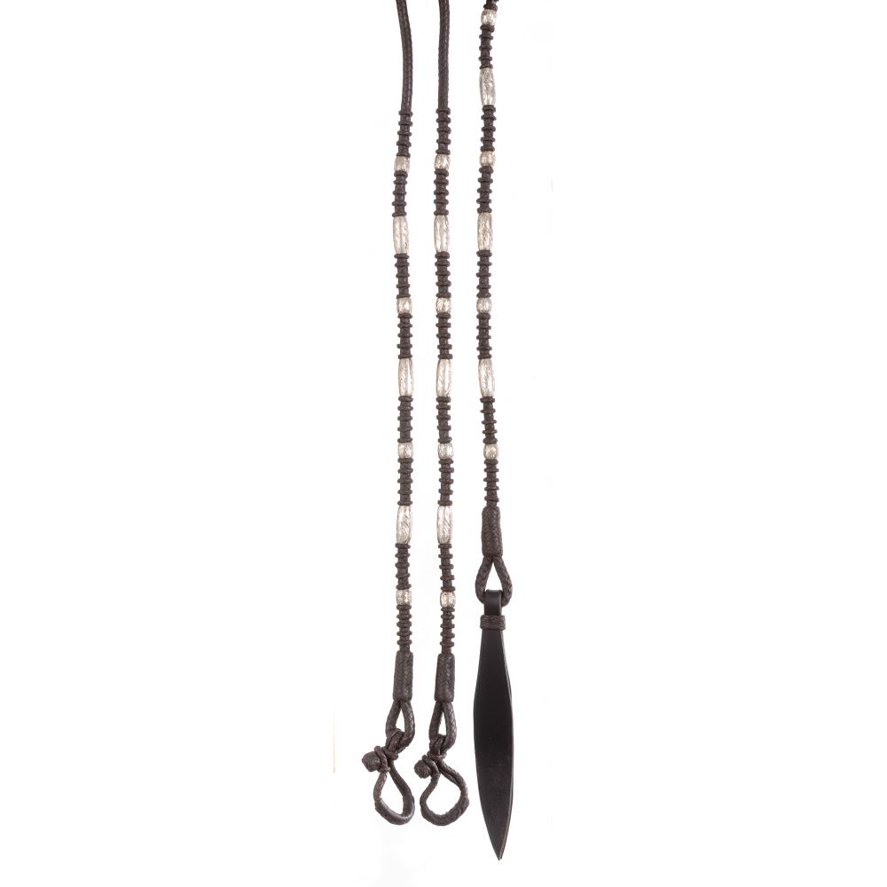 Royal King Braided Romal Reins with Silver Ferrules