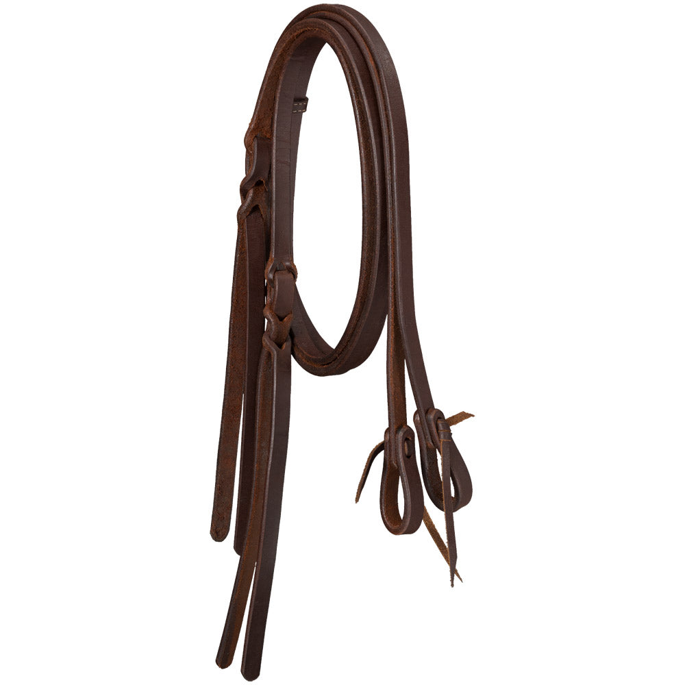 Tough1 Harness Leather Split Reins with Poppers