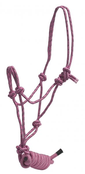 Braided Speckled Cowboy Know Rope Halter with Removable Matching 7.5ft Lead Rope