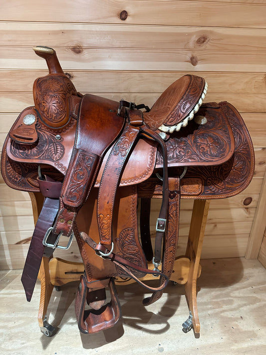 15.5” Original Billy Cook Classic Roping Saddle Sulphur OK Model 2068