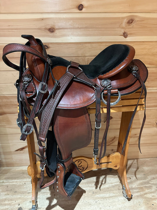 16.5” Allegany Mountain Saddlery All Around Western Trail Saddle