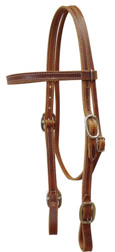Harness Leather Headstall with Quick Change Bit Buckles. Made in the U.S.A
