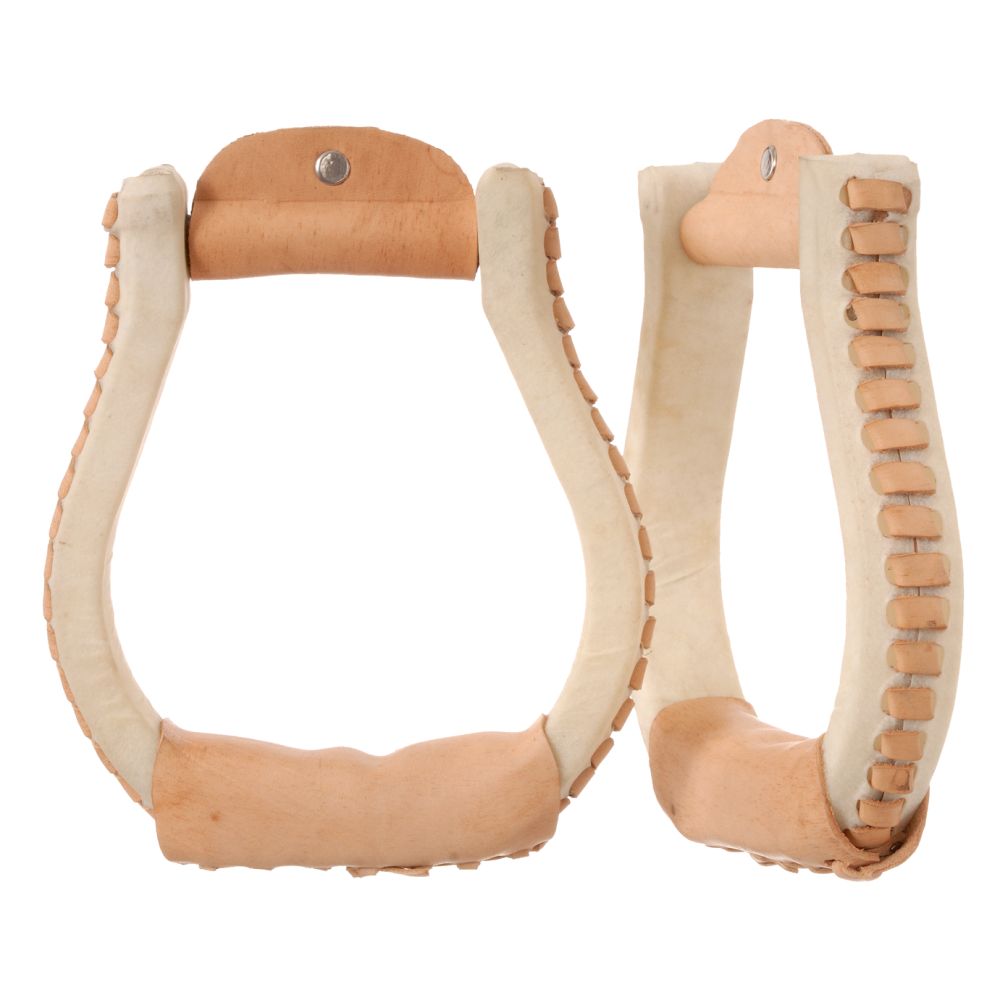 Tough1 Laced Rawhide Oxbow Stirrups