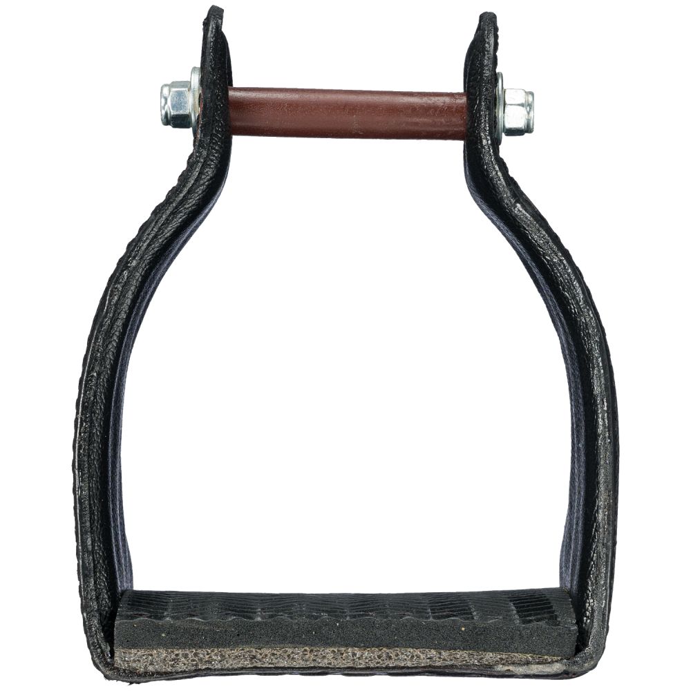 Tough1 Leather Covered Endurance Stirrups - Wide Neck