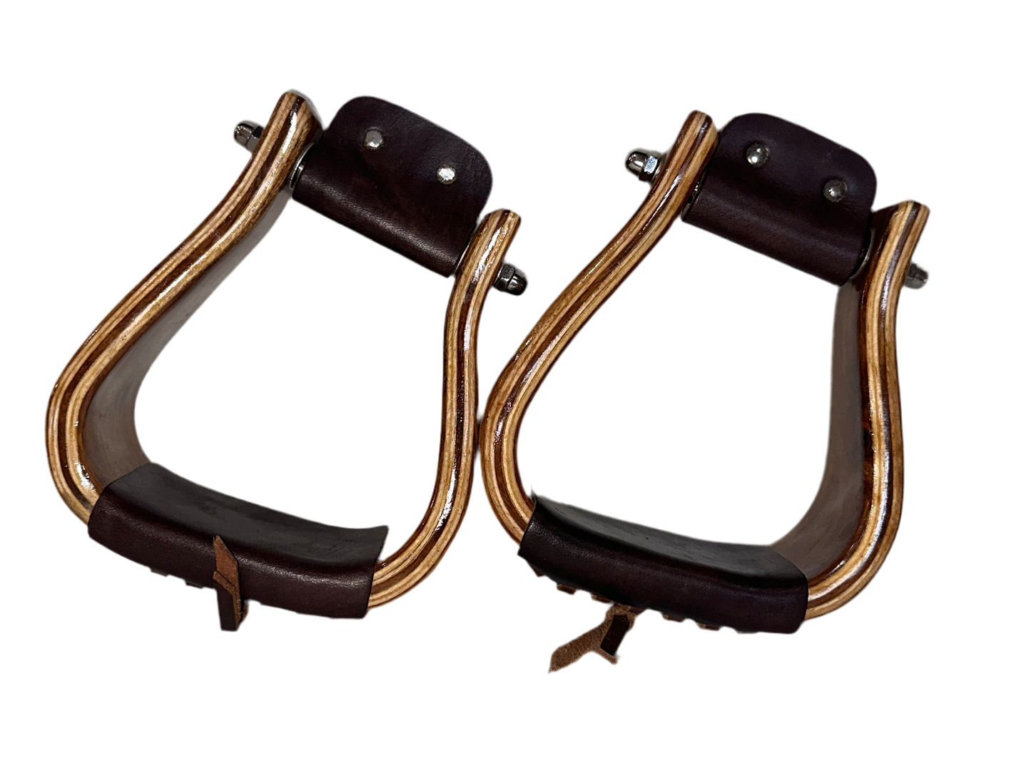 Natural Wood 3” Slanted Western Stirrups, Pair