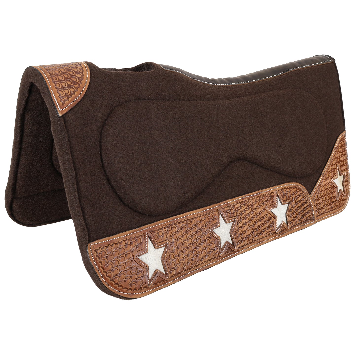Cosmic Cowhide Star Built-Up Felt Contoured Western Saddle Pad 31"x32"x1"