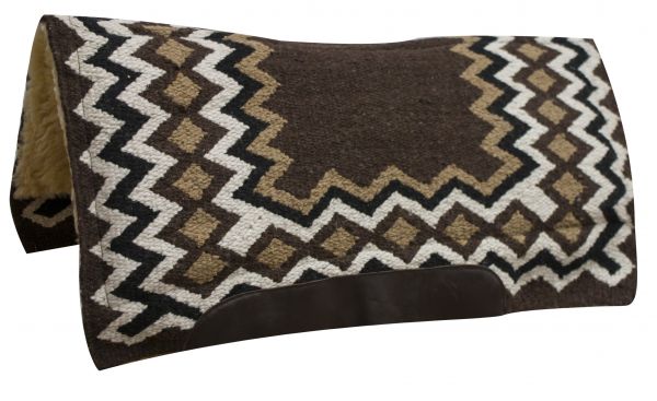 Diamond Wool Top Contoured Cutter Style Fleece Bottom Saddle Pad 34"x36"x1"