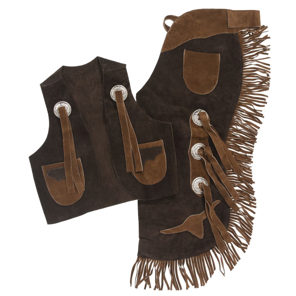 Tough1 Youth Vest & Chap Set with Longhorns