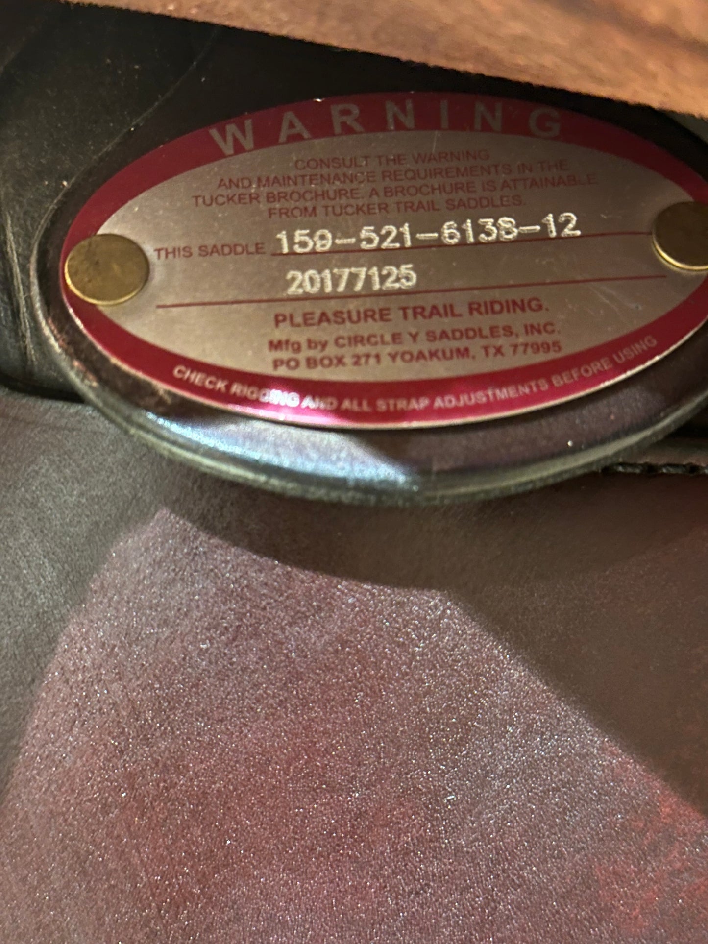 15.5” Tucker Endurance Trail Saddle Model 159