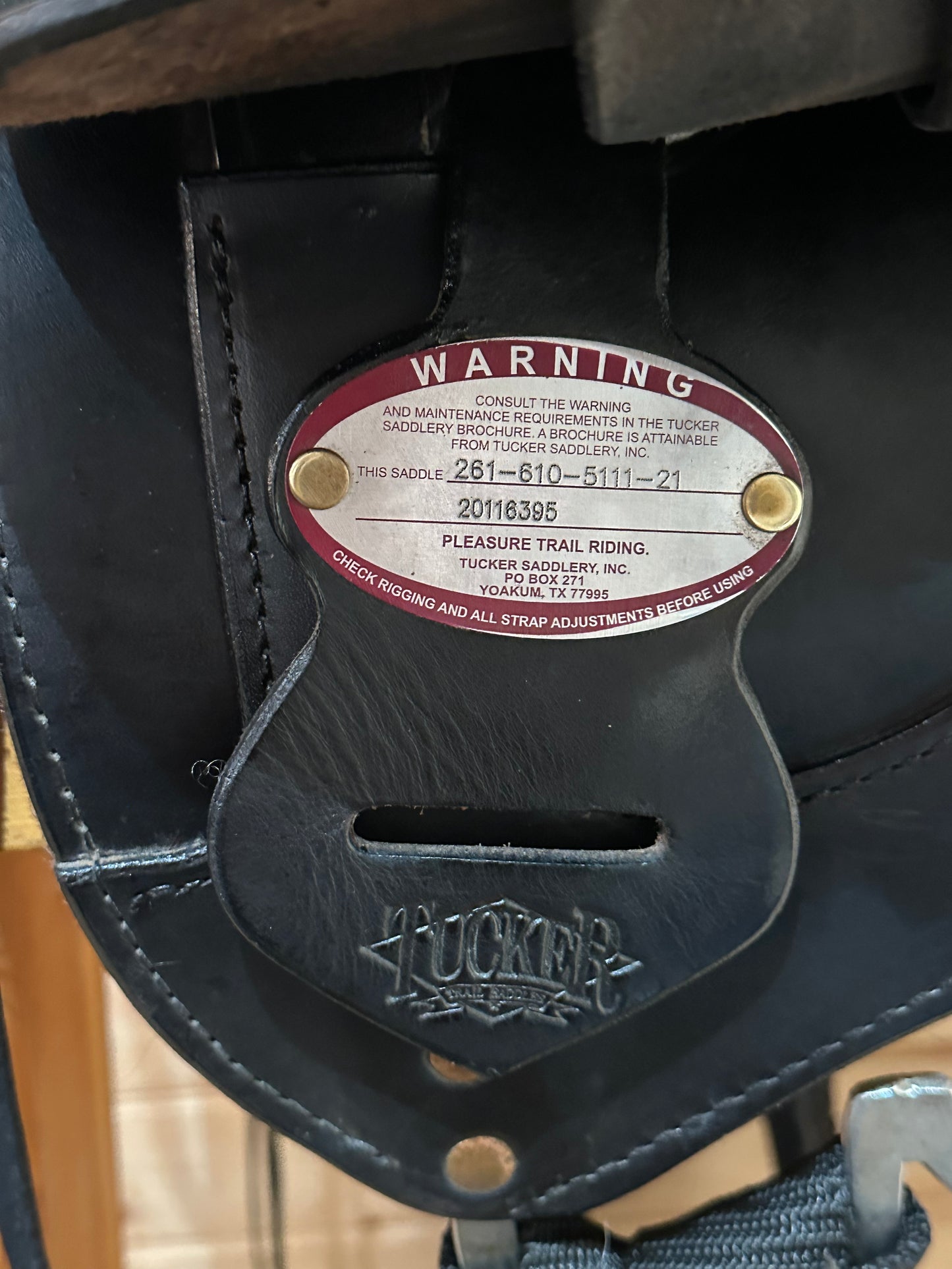 16.5” Tucker Black Mountain Western Trail Saddle Model 261