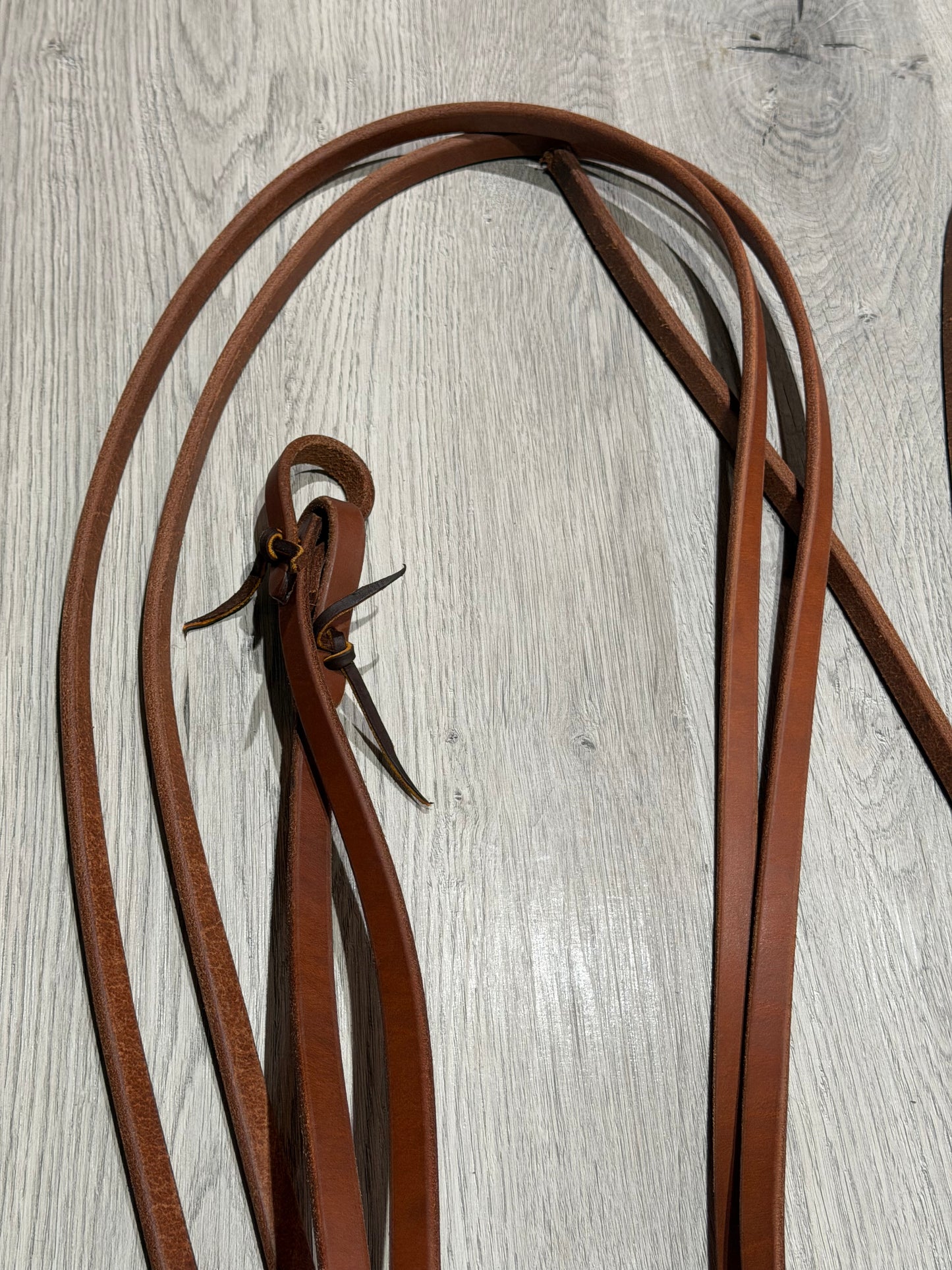 Premium 8' x 5/8" Medium Oiled Harness Leather Split Reins by Spur Creek
