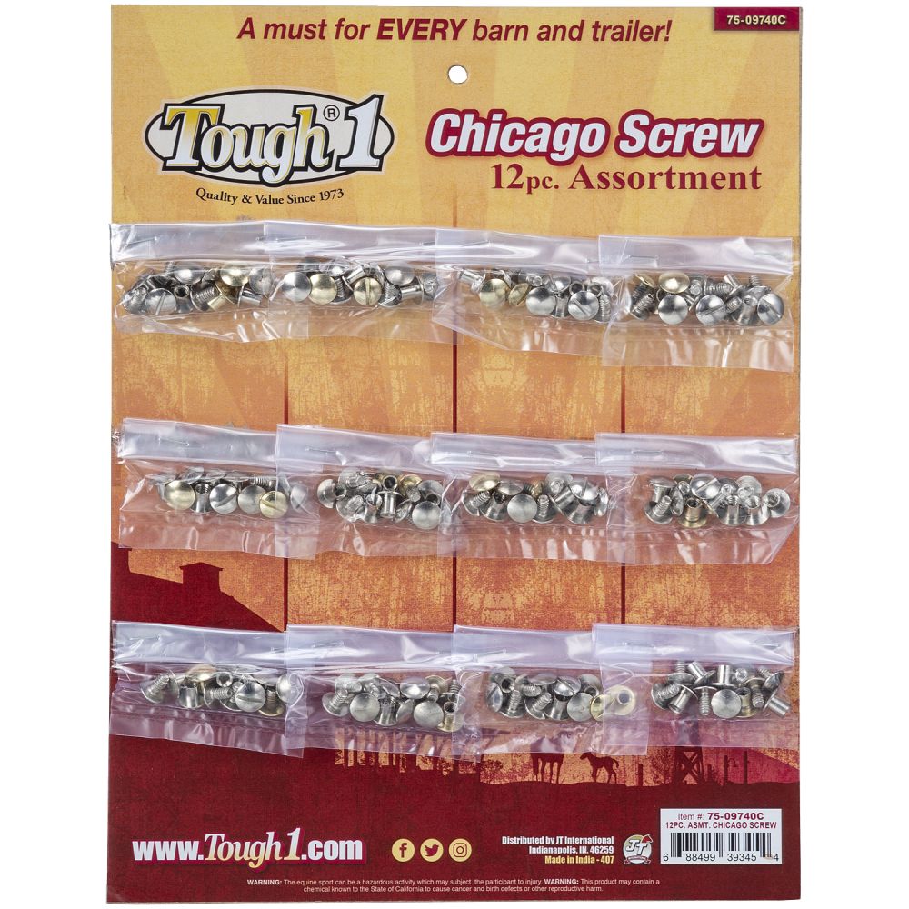 Tough1 Chicago Screw Assortment on Display Card