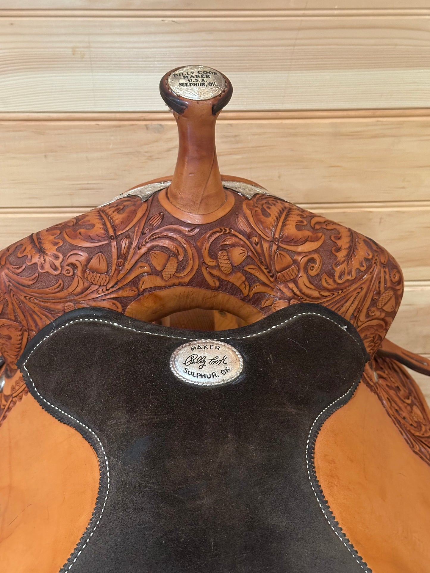 15” Billy Cook Maker Sulphur,OK Silver Barrel Racing Saddle Model 2000