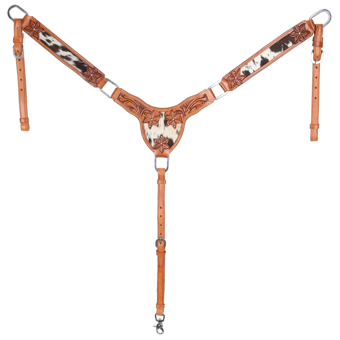Blossom Cowhide Inlay Gladiator Headstall and Breastcollar Tack Set