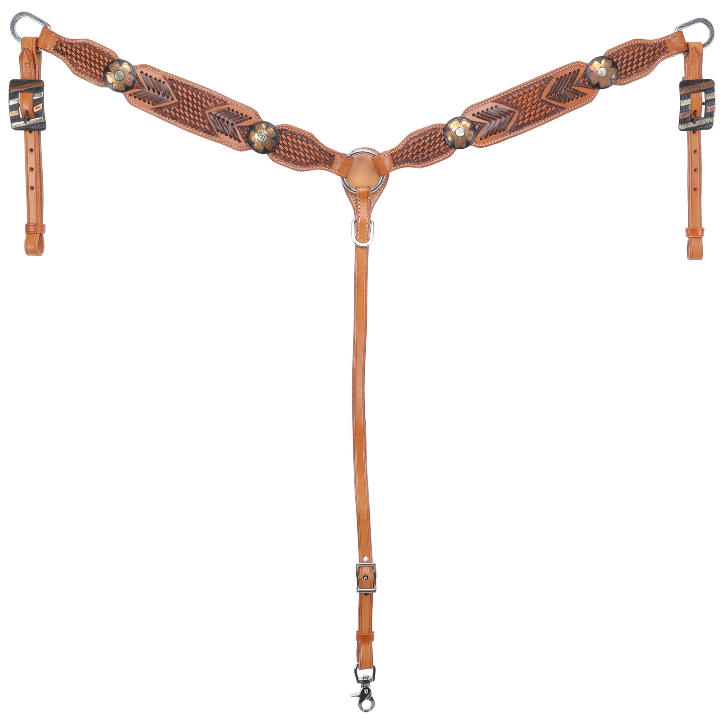Showman Stitch & Weave Arrow Browband Headstall, Breast Collar, Reins Tack Set