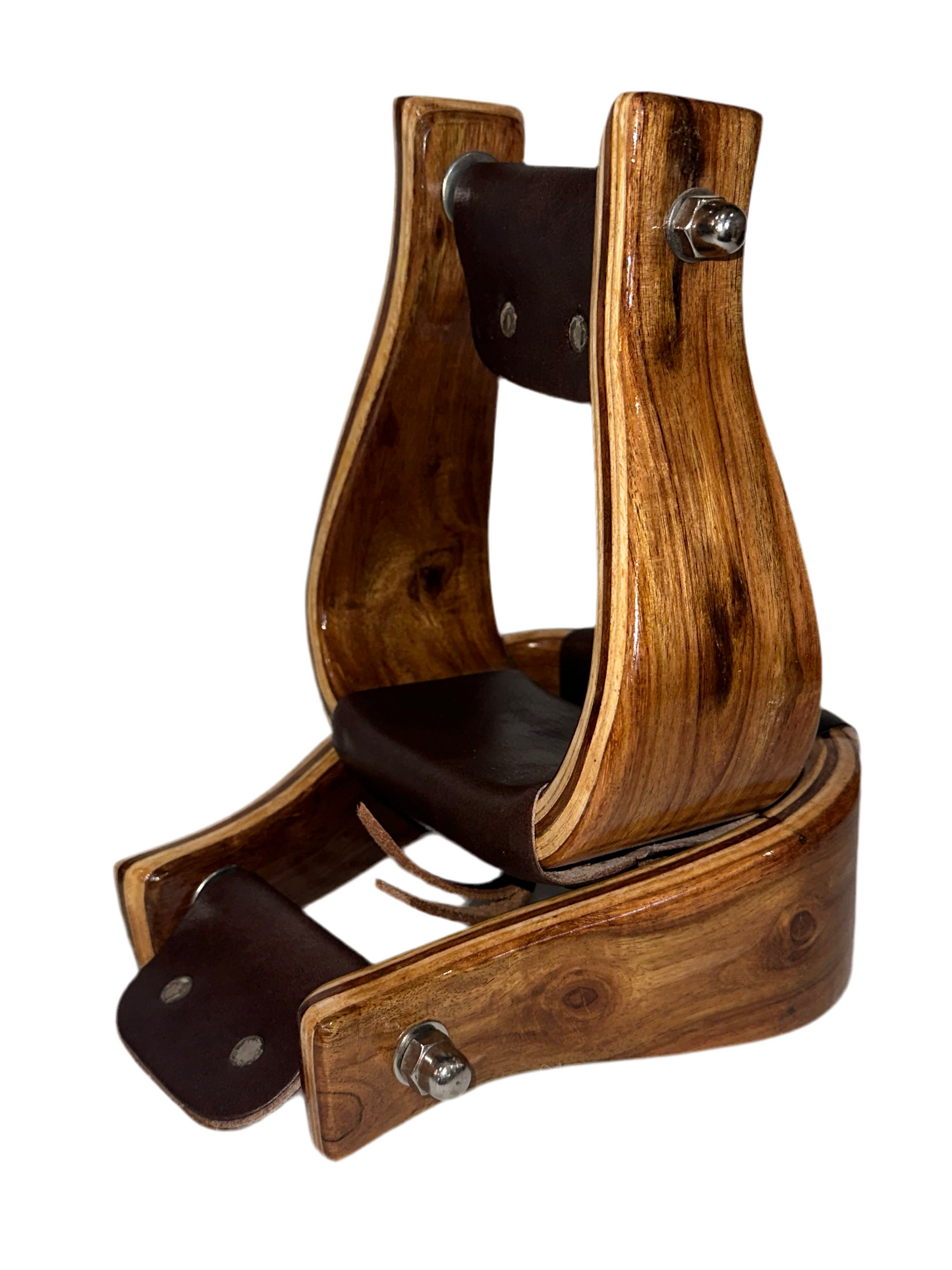 Natural Wood 3” Slanted Western Stirrups, Pair