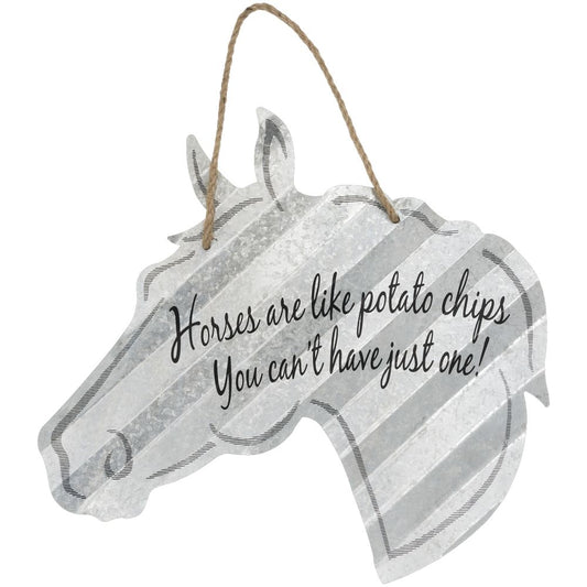 Corrugated Metal Horse Sign 20"