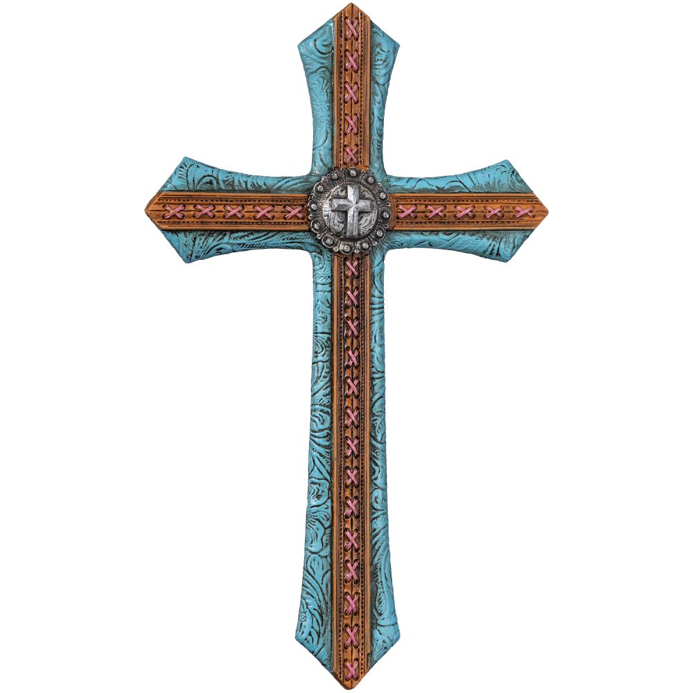 Turquoise Cross with Concho Wall Décor