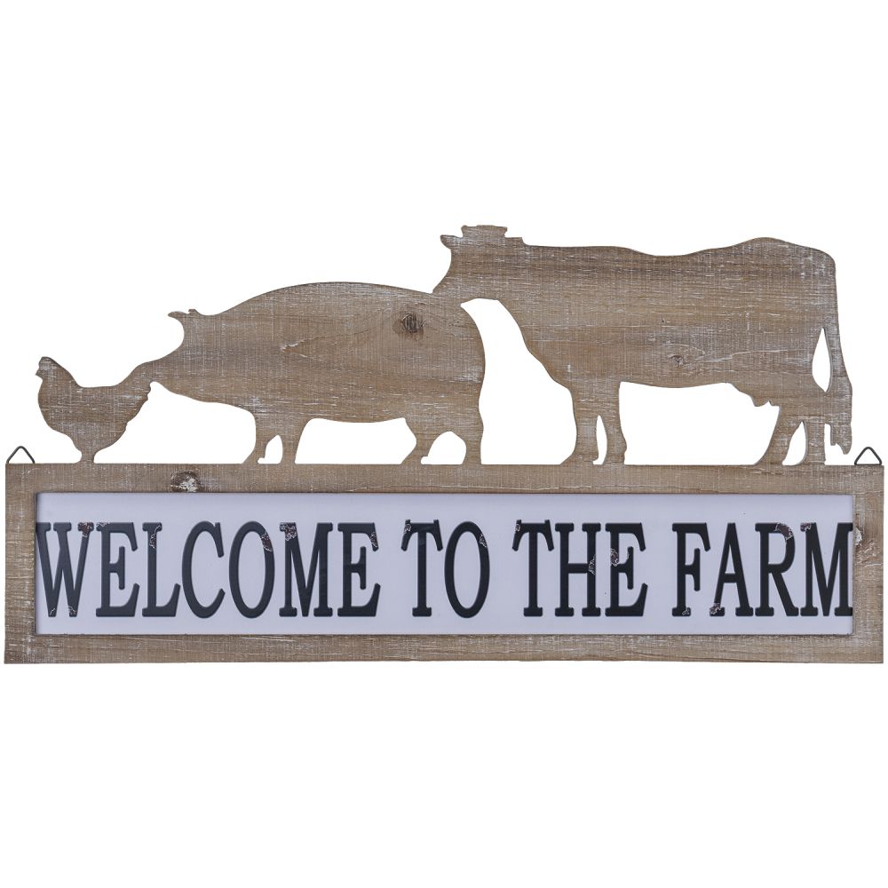 Wooden Farm Welcome Sign
