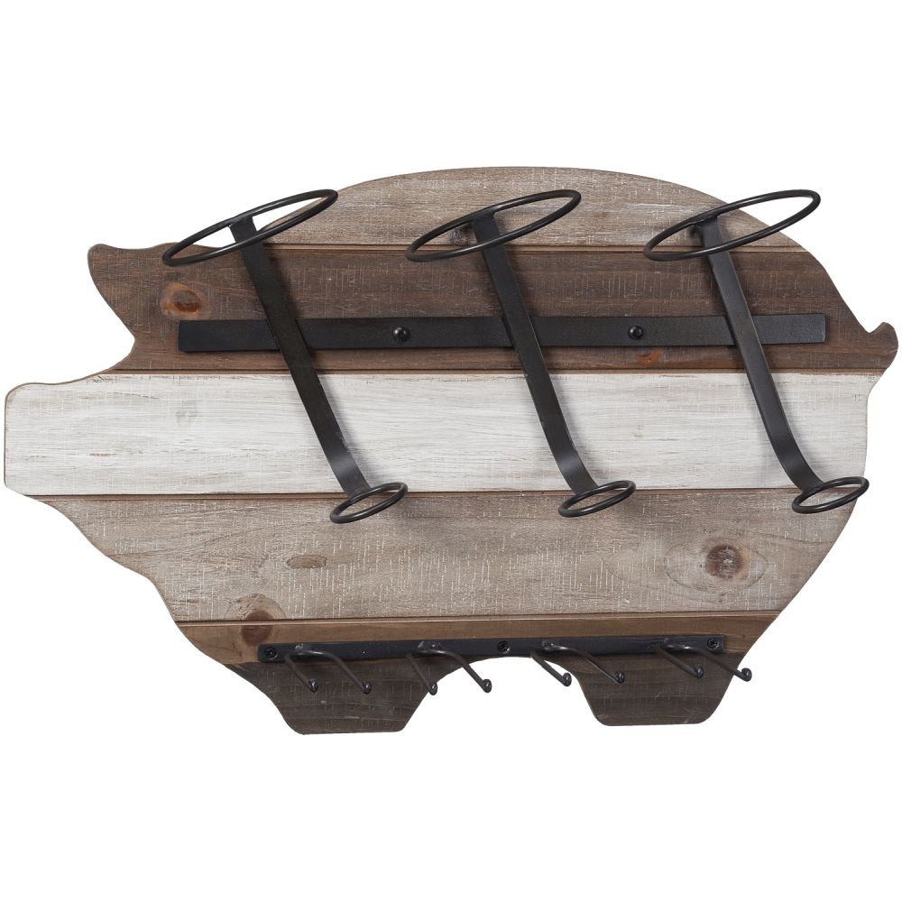 Pig Wine Bottle and Glass Holder