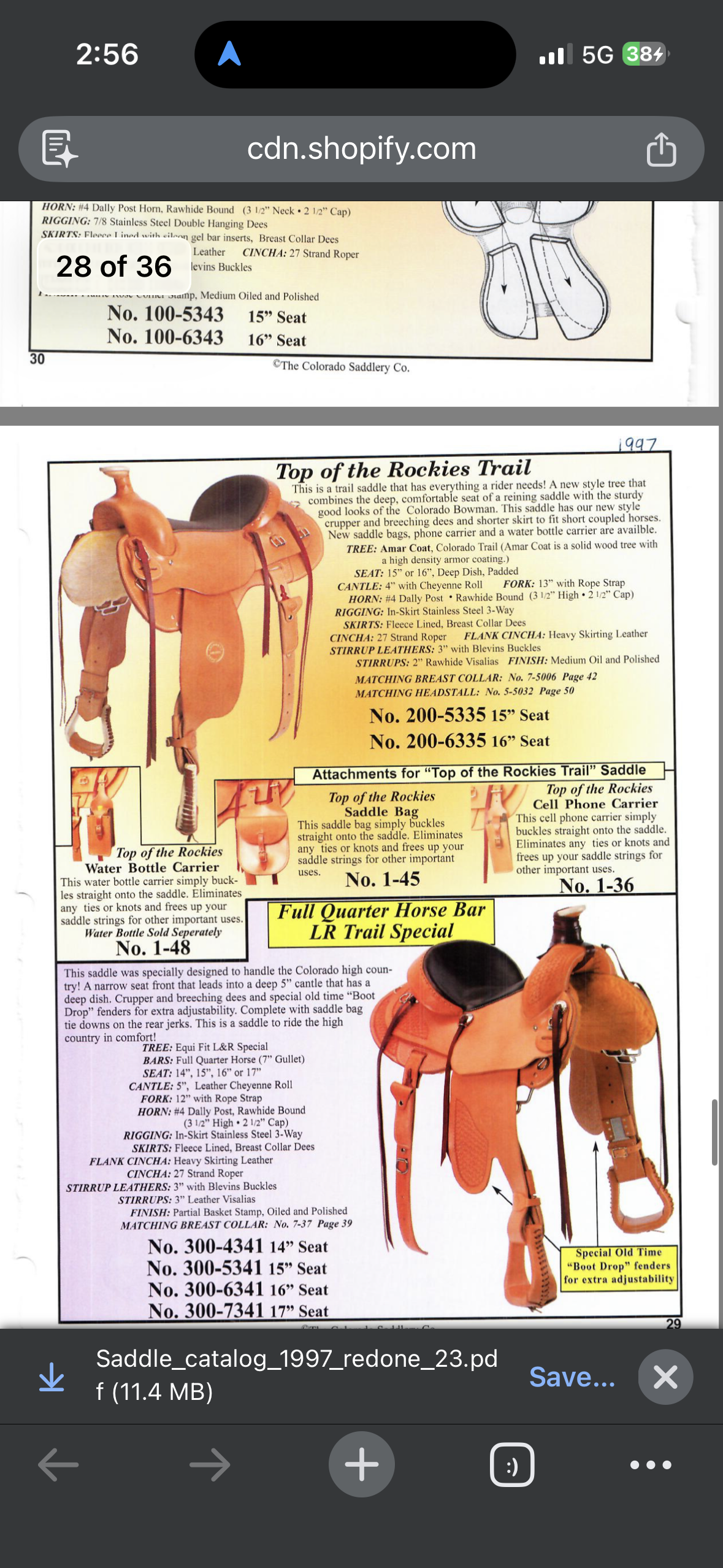 16” Colorado Saddlery “Top of the Rockies Trail” Western Saddle Model 200-6335