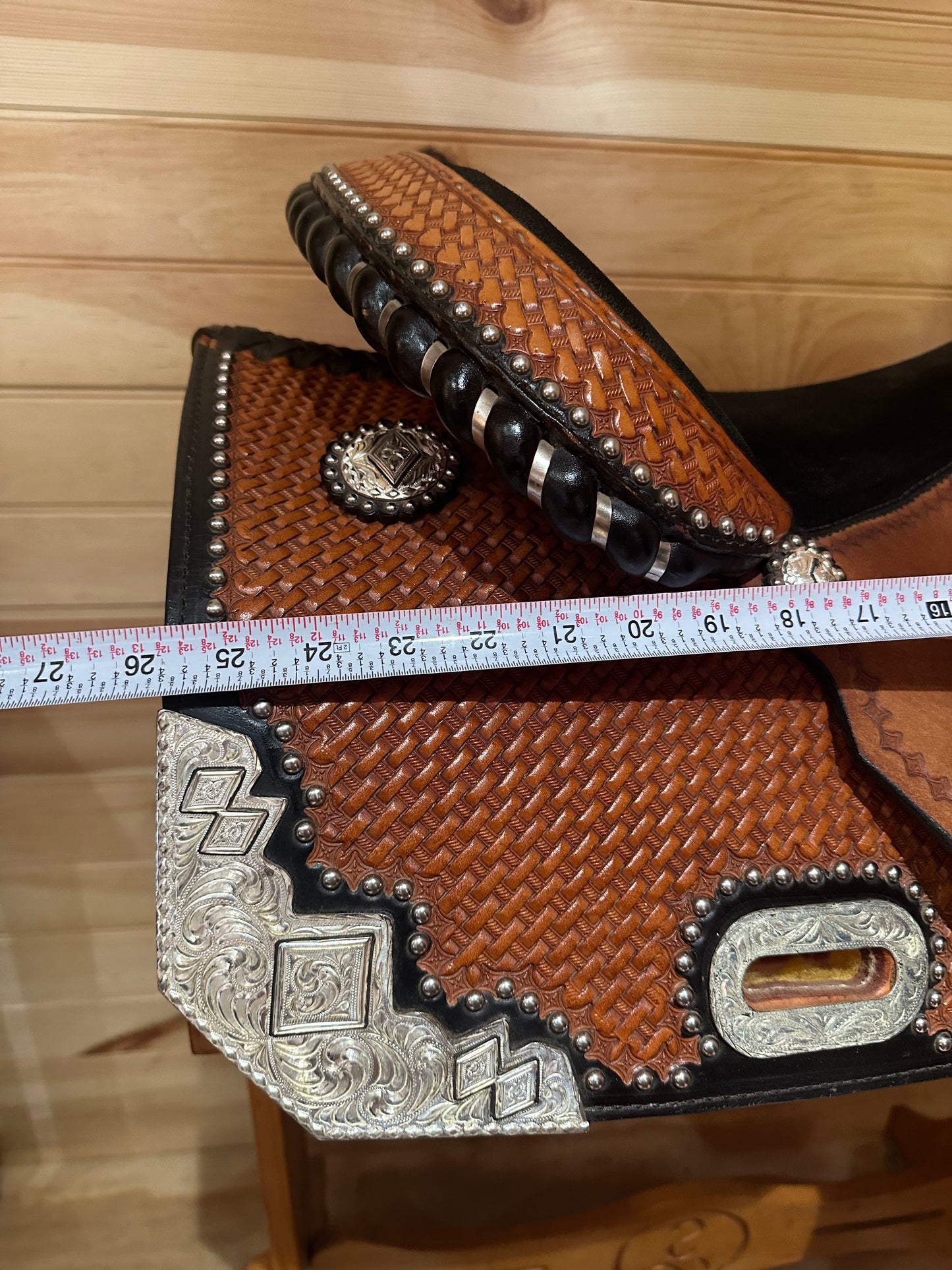 16” Tex Tan Talmadge Green Diamond Barrel Saddle Model 08-8927NA6