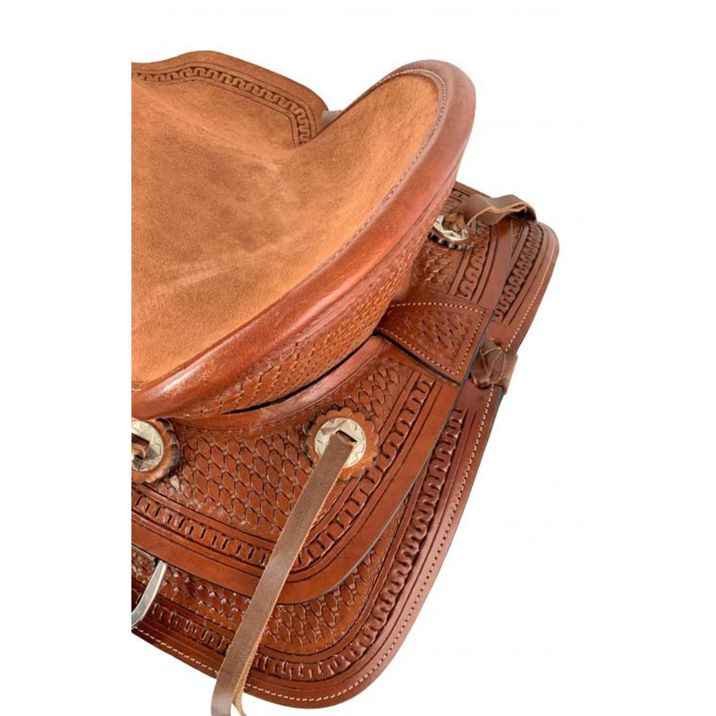 12" Hard Seat Medium Oil Ranch Roper Style Western Pony/Youth Saddle