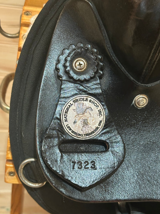 15.5” National Bridle Shop Tennessean Gaited Synthetic Western Trail Saddle Model 7323