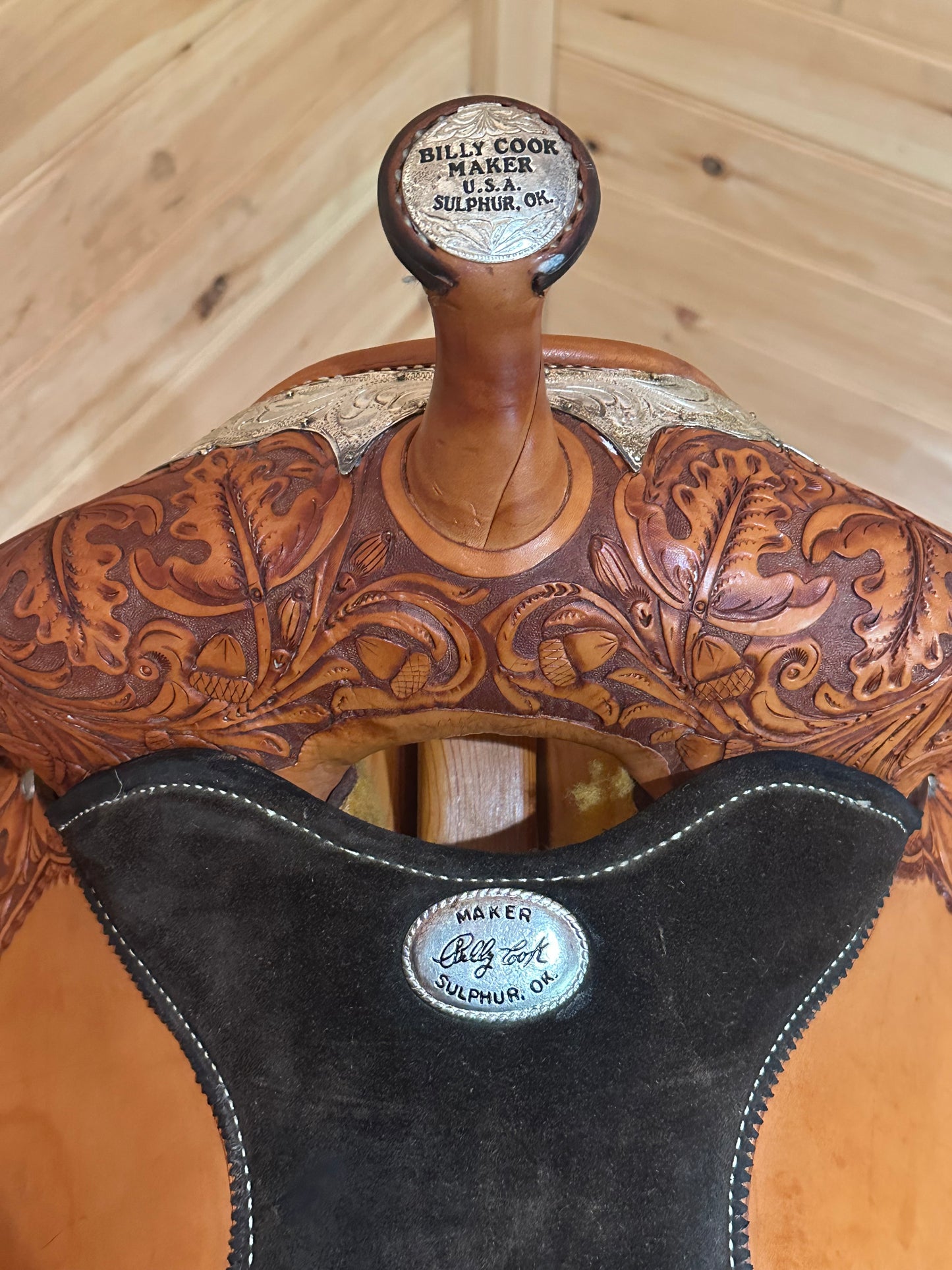 15” Billy Cook Maker Sulphur,OK Silver Barrel Racing Saddle Model 2000