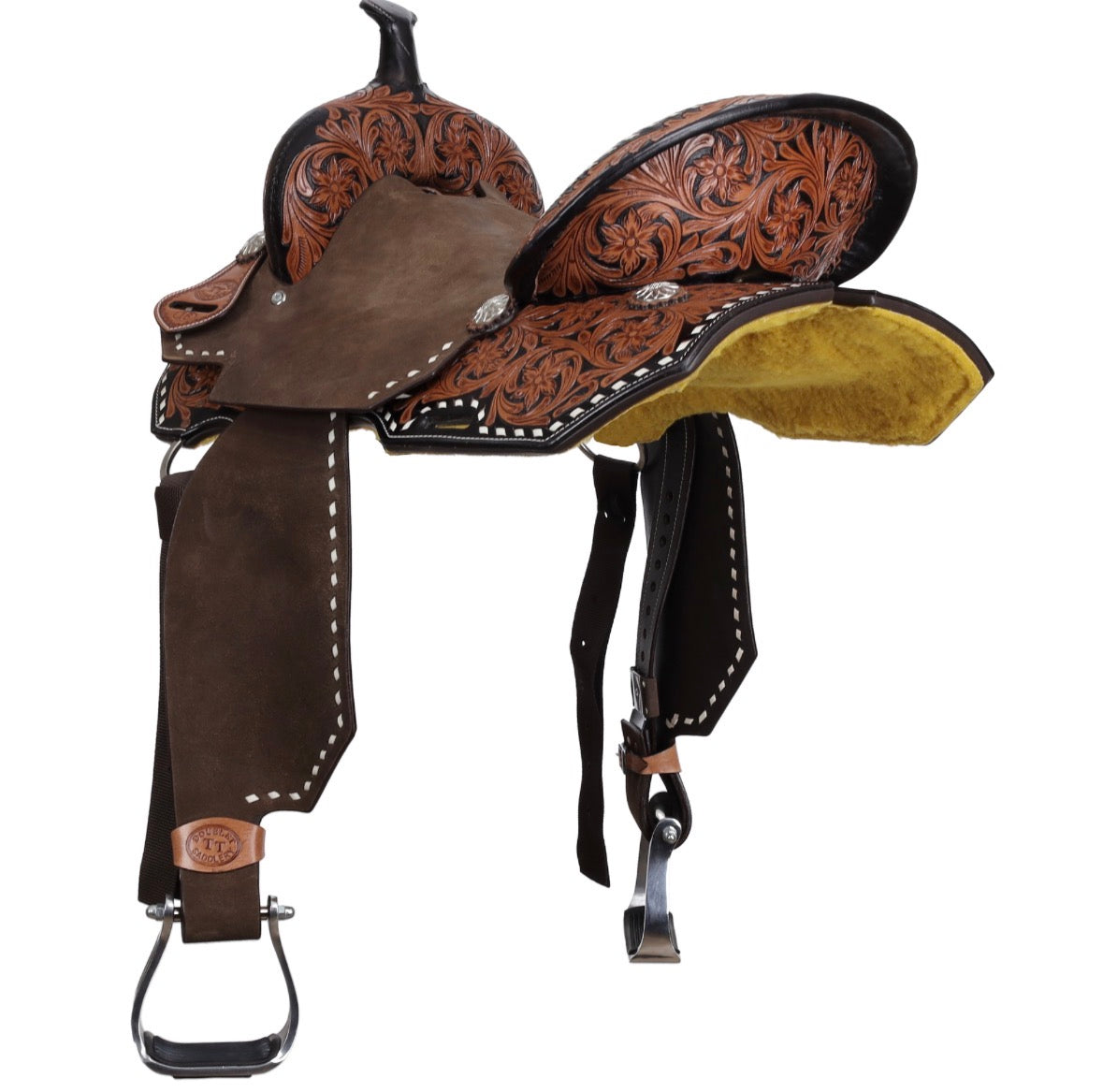 15”, 16” Double T Heritage Rose Spinal Relief Barrel Style Western Saddle