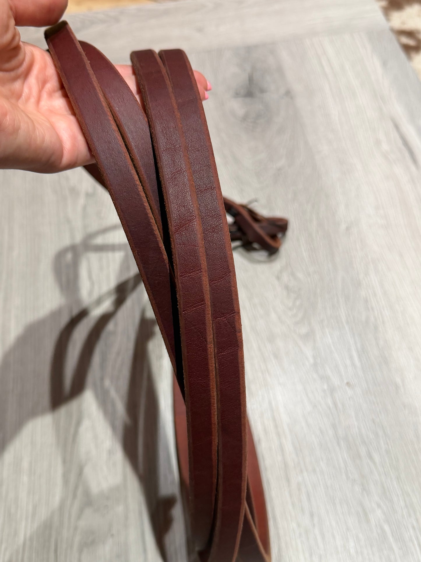 Premium 8' x 5/8" Jeremiah Watt Quick Change Oiled Harness Leather Split Reins Latigo Burgundy Color