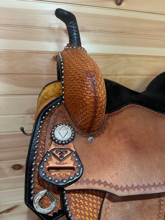 16” Tex Tan Talmadge Green Diamond Barrel Saddle Model 08-8927NA6
