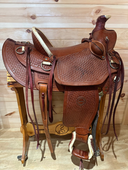 14.5” Colorado Saddlery Pendleton Mule Classic Slick Fork Western Saddle Model 0-5331