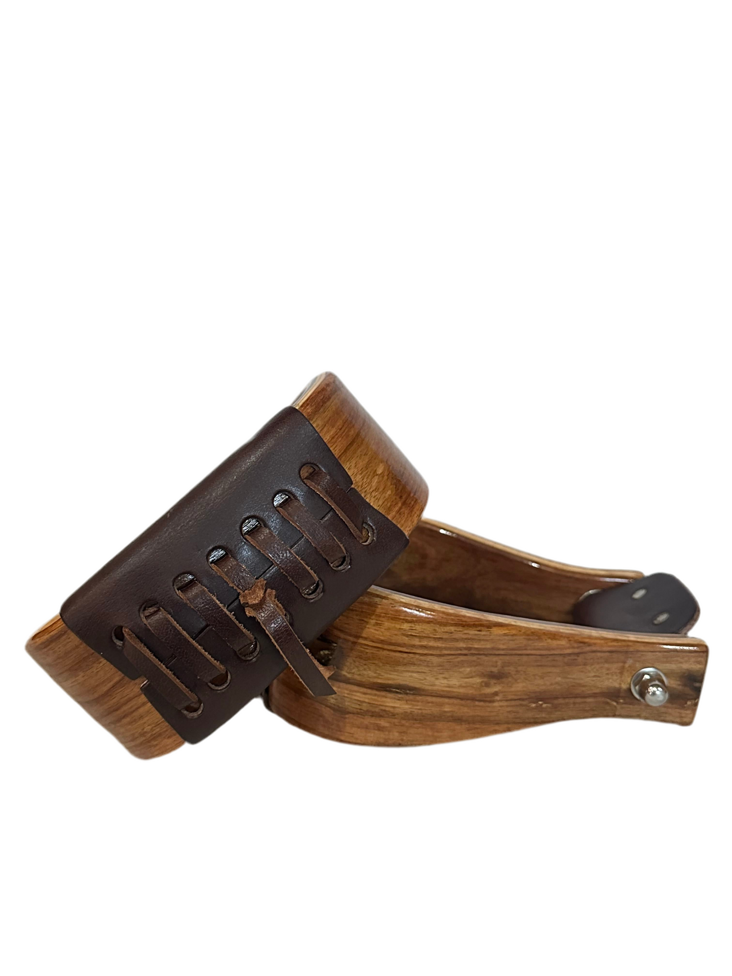 Natural Wood 3” Slanted Western Stirrups, Pair