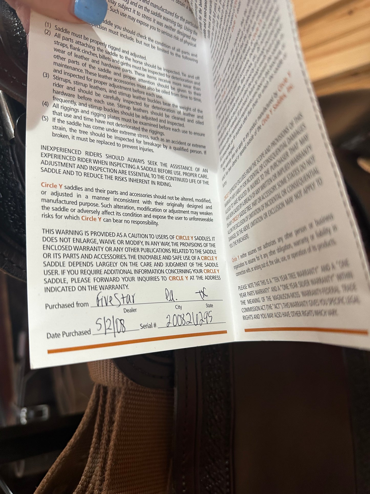 15” Circle Y Arabian Trail Saddle Model 2141