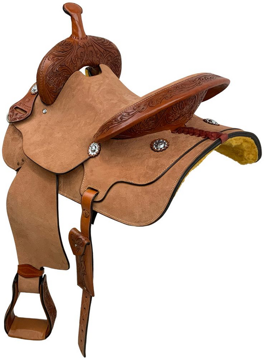 15” Sagebrush Roughout Barrel Style Western Saddle