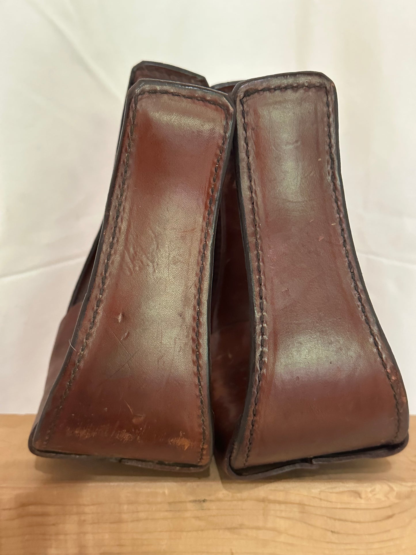 Circle Y Leather Wrapped Western Stirrups, Pair