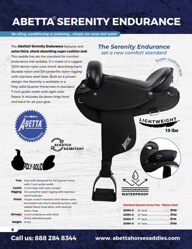 Abetta Serenity Endurance Trail Saddle 20554